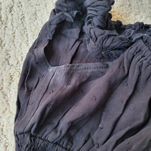 Women's FOROLAV Off Shoulder Flowy Romper – Black – Size S – NWT - Picture 5 of 13